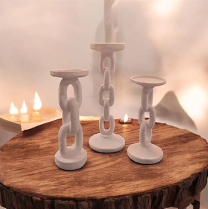 Candelabros de cadena de madera de pieza de declaración para hogares contemporáneos para decoración de eventos de hogar y boda - Product Image 1