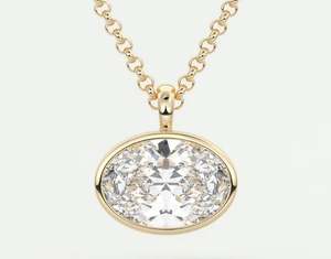 Conjunto de bisel de letras, collar de dijes con diamante VVS, joyería de fiesta chapada en oro y plata 925 para mujer - Product Image 1