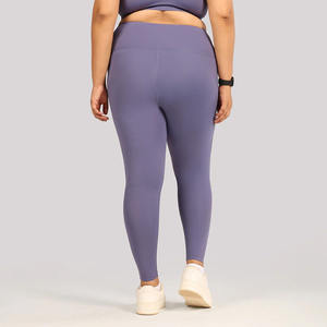 Wholesale Custom Logo Soft Printed High Waist Women <b>Leggings</b> Breathable Solid Workout Pants for Gym Daily Wear - Product Image 3