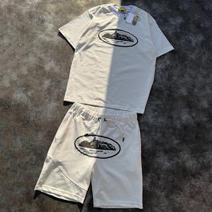 Personalizado de dos piezas Sweatsuit Track Short Set Verano desgastante bordado Chándal Sudadera con capucha y pantalones cortos conjuntos para los hombres - Product Image 4