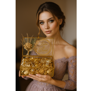 Joyero de cristal de Color dorado con diseño hexagonal, precisión artesanal cruzada para almacenamiento Premium de coleccionables de joyería fina - Product Image 5