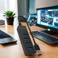 DTECH HUB Multiport USB Tipe C, stasiun Dok adaptor USB 2.0 untuk Laptop
