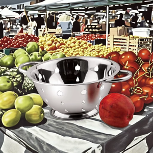 Colador profundo de acero inoxidable multiusos, Apto para lavavajillas colador de acero, accesorio de cocina - Product Image 1