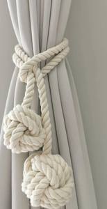 Juego de 2, Sujetadores de Cortinas de Macramé, Estilo Marino, Náutico, Soporte para Cortinas, Tratamiento de Ventanas Moderno - Product Image 3