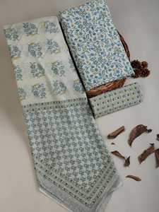 Salwar Kameez ethnique fantaisie non cousu en coton imprimé, style traditionnel, vêtement de fête, matière de costume non cousu en coton respirant - Product Image 4