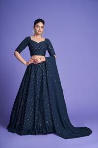 LATEST TRADITIONAL GEORGATTE DIAMOND and HEAVY SEQUENCE WORK DESIGNER <b>LENGHA</b> CHOLI - Product Image 2