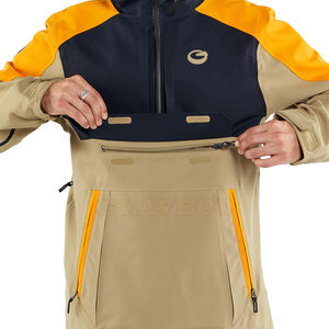 Winter High Street Hooded Windbreaker <b>Jacket</b> Solid Color Casual Zipper Waterproof Front Logo - Product Image 5