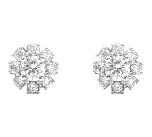 New Fashion Women's 925 Sterling <b>Silver</b> Cubic Zirconia <b>Stud</b> <b>Earrings</b> Gold Plated Flower Shape for Anniversaries Gifts Made - Product Image 3