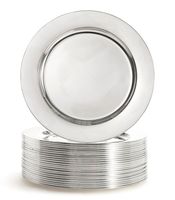 Assiette de présentation en métal écologique, couleur argent, luxe, élégante, stable, base fiable pour les plats raffinés