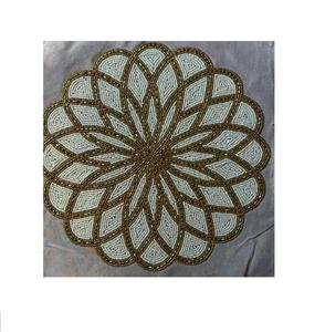 Napperons de table à manger ronds décoratifs faits à la main perlés de luxe réutilisables et jetables pour la maison cuisine mariage décoratif - Product Image 6