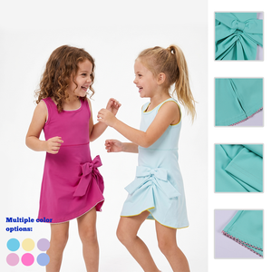 Nuevo Vestido de Yoga de Verano 2026 de Color Liso con Shorts Integrados y Diseño de Ribete Bordado para Actividades Diarias, Envío Rápido - Product Image 1