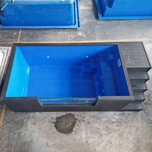 Piscine hors sol en bois composite WPC en fibre de verre de couleur bleue pour une utilisation familiale en extérieur, résistante aux UV, non corrosive - Product Image 4