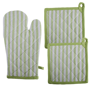 100% Cotton <b>Oven</b> <b>Mitts</b> with Printed Pattern Green Pot Holders for Microwave Baking Home Food Protection for Kitchen Restaurants - Product Image 1