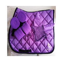 Ensemble de tapis de selle en satin de cheval comprenant des bottes tendon bottes cloche ensembles de bandage voile de mouche couleurs assorties et tailles assorties