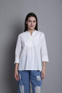 Top Kurti moderne et élégant en pur coton à manches courtes/longues pour filles Prêt à porter Design occidental pour les occasions spéciales Disponible en vrac - Product Image 2