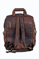 Mochila de cuero de vaca de estilo moderno para hombre, mochila de cuero auténtico de grano completo, novedad