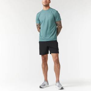 T-shirt à séchage rapide en coton et Spandex pour homme, vêtement de sport à col rond respirant, haut de gymnastique, entraînement, course à pied, fitness, athlétique, nouveauté - Product Image 2