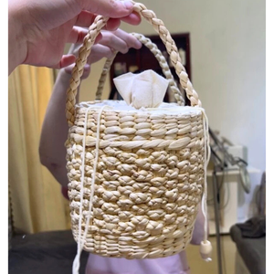 Bolso de mimbre jacinto de agua de lujo al mejor precio, bolso de paja de fiesta con asa tejida hecho en Vietnam - Product Image 6