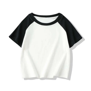 New Trend Summer Colorblock <b>T</b> <b>Shirt</b> Girls Y2K <b>Baby</b> Tee Women Short Sleeve Slim Fit Cropped Tees Breathable - Product Image 3