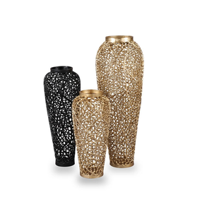 Grand vase moderne en métal fait à la main avec une finition en laiton antique brillant, pot en métal pour vase à fleurs élégant, grand grossiste - Product Image 1