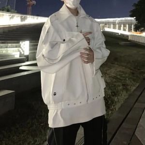 Mens Genuine Sheep Leather Biker Deconstructed Streetwear Jacket Waterproof Breathable Winter Tops - Product Image 4