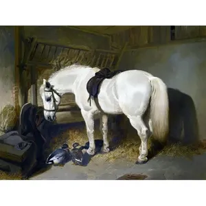 แผ่นกระเบื้องผนังลายม้าและเป็ดสีเทาขนาด8x6สำหรับติดตั้งที่มั่นคงหรือในฟาร์ม - Product Image 1