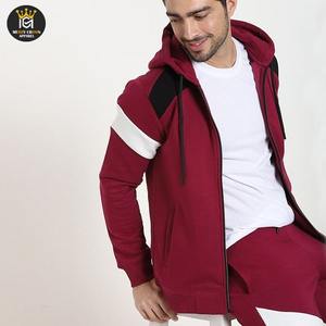 Sudadera con capucha y cremallera para hombre 100% algodón ecológico transpirable bordado manga larga invierno al aire libre Casual cremallera completa - Product Image 2