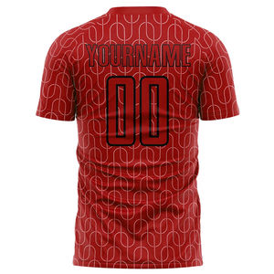 Camiseta de Fútbol Sublimada Roja Personalizada para Hombre, Manga Corta, Absorbe la Humedad, Nombre del Equipo 00 Impreso, Ropa Deportiva, Corte Regular para Adulto - Product Image 2