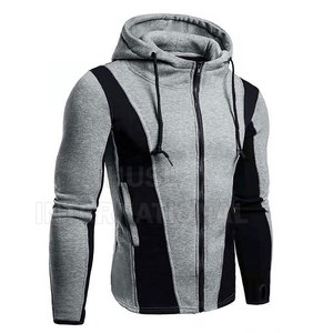 Sweat-shirts à capuche surdimensionnés pour hommes, sur mesure, de haute qualité, en polyester/coton, légers, en molleton, avec fermeture éclair sur le devant, pour l'hiver/été - Product Image 3