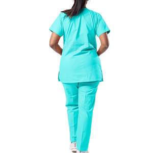 Gran oferta de uniformes de Enfermería de moda transpirables de algodón 100% de punto de manga corta para mujer para uso hospitalario - Product Image 2