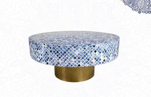 Table basse moderne marocaine vintage en bois avec incrustation d'os Table basse pour le salon, meubles décoratifs pour la maison - Product Image 5