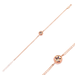 Arc-en-ciel mélange CZ pierre étoile Design turc fait à la main en gros géométrique bracelet à breloques 925 en argent Sterling bijoux fins - Product Image 1