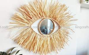 Espejo de estilo bohemio para decoración de pared, hoja de palma, precio al por mayor - Product Image 2