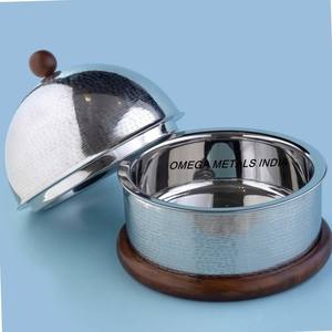 Haute qualité de luxe arabe Design métal bois Hotpot et chauffe-aliments émail enduit casserole Pot cuisinière à gaz moyen-orient vaisselle - Product Image 4