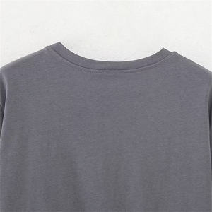 Camiseta de mujer de gran tamaño personalizada de alta calidad 100% algodón ecológico estilo veraniego Camiseta de algodón en blanco tela de lona - Product Image 5