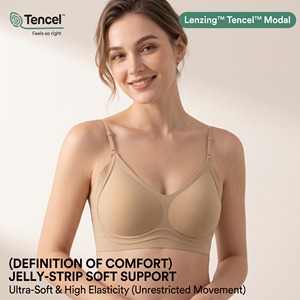 Sujetador inalámbrico push-up sin costuras de Spandex/Nylon, transpirable, antideslizante, a prueba de sudor, copa completa con soporte de gel, venta al por mayor de fábrica, personalizado - Product Image 1