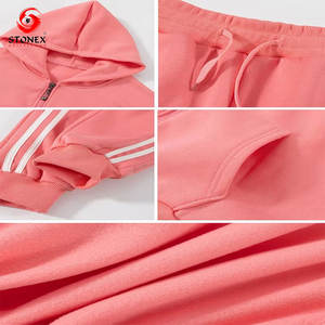 Ensemble de survêtement élégant pour femmes, taille plus, à capuche, personnalisé, séchage rapide, décontracté, impression et design de logo personnalisés, style 2025 - Product Image 5