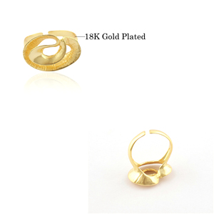 Joyería de moda para mujer, anillo ajustable de diseñador de metal irregular liso, Latón chapado en oro macizo, ropa de cóctel, anillos llamativos - Product Image 2