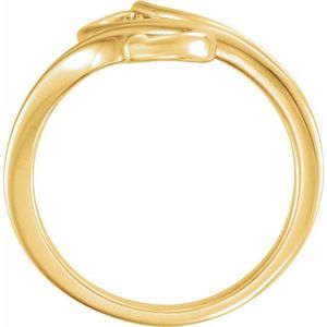Stuller Freeform Solitaire <b>Ring</b> 5044:5991P Fashionable 14KY Gold Plated Tarnish-Free Inlay 18K Setting Gift for Trendy Style - Product Image 2