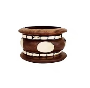 Wholesale Custom Design Best Selling Lady Wood Bangle Set <b>Top</b> Quality Best Finishing Wood Brass Bangle Set Customized and Sale - Product Image 3
