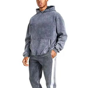Chándales de lavado ácido de poliéster y algodón pesado de diseño personalizado de alta calidad OEM de fabricante profesional para hombres y mujeres - Product Image 1