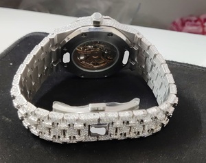 Lujo 41mm Iced Out Hip Hop Automático Mecánico VVS Moissanite Diamante Reloj de pulsera para hombres Hecho a mano Moda de calidad premium - Product Image 3