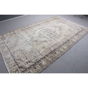 Tapis, 6x9,6 pieds, tapis vintage, tapis gris patchwork en laine - Product Image 2