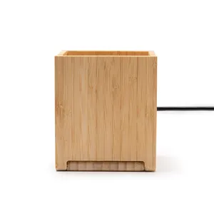 Portapenne in bambù Agerato con gadget personalizzati, caraffa e scaldabicchieri - Product Image 4