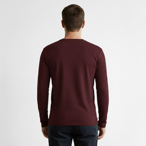 เสื้อยืดแขนยาวผู้ชายผ้าถักไผ่ทรงเฮนลีย์ ทรงปกติ มีกระเป๋าหน้าอก ดีไซน์เรียบง่าย สไตล์ลำลอง เป็นมิตรกับสิ่งแวดล้อม - Product Image 6