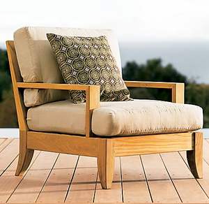 Canapé de salon en teck d'extérieur avec cadre profilé bas et accoudoirs larges pour jardin, bord de piscine et terrasse - Product Image 2