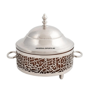 Stainless Steel Hammered Hotpot Shape Designer Luxury Eco-Friendly Dishwasher Safe 24cm Diameter Food Warmer Hot Casserole - Product Image 3