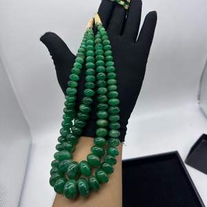 ลูกปัดกลมเรียบสีมรกตธรรมชาติขนาด8มม. ถึง16มม. อัญมณีแท้สำหรับทำเครื่องประดับ100% ธรรมชาติ - Product Image 1