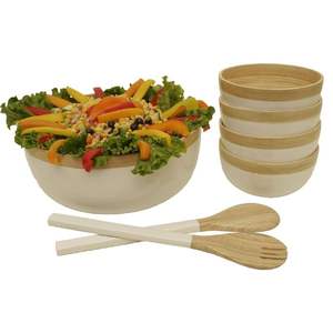 Ensaladeras de bambú hiladas altamente recomendadas con servidores para artículos de cocina Ventas al por mayor de alta calidad hechas en Vietnam - Product Image 3
