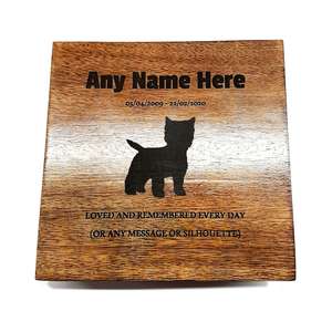 Wood Pet Urn <b>for</b> <b>Ashes</b> Dog Cat <b>Box</b> Personalized Cremation Casket Engraved Bespoke Small Medium Large - Product Image 6